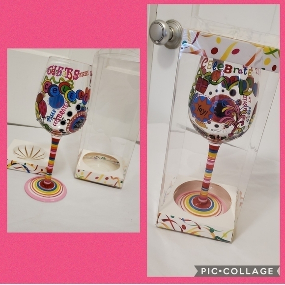 NWT 95 & Sunny "Time To Celebrate" Wine Glass - Picture 1 of 12